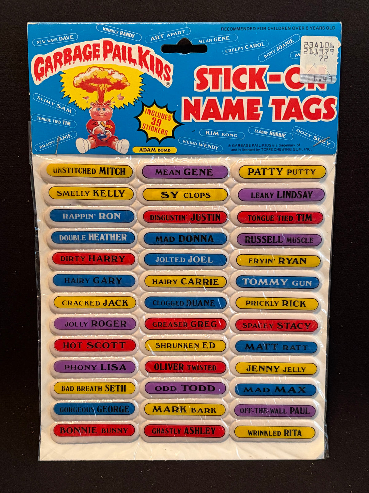 1986 Garbage Pail Kids Imperial Toys Products